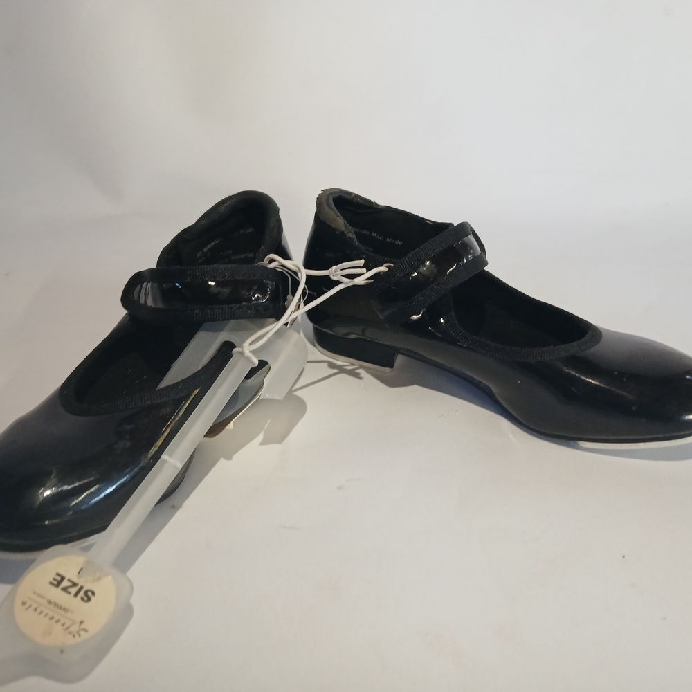 Black Patent Leather Mary Jane Tap Dancing Freestyle Shoes